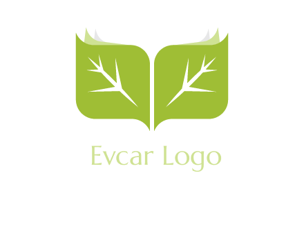 leaves with book icon