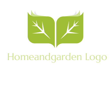 leaves with book icon