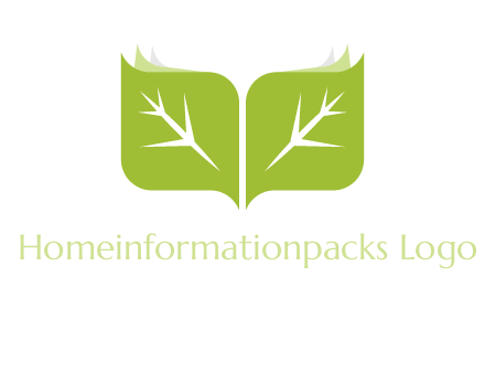 leaves with book icon