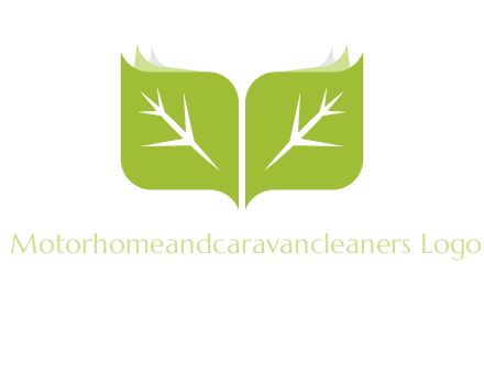 leaves with book icon