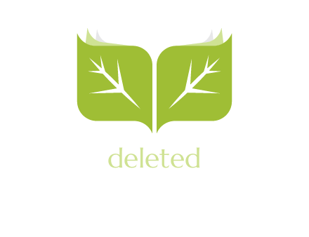 leaves with book icon