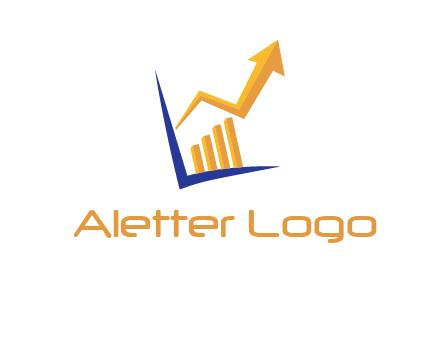 arrow and bar chart finance logo