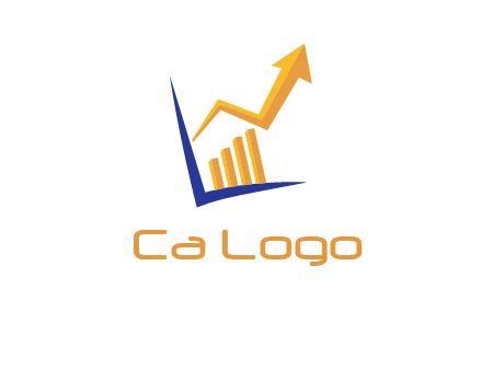 arrow and bar chart finance logo