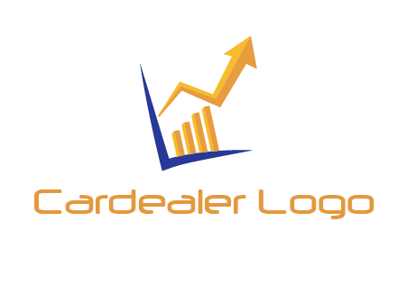 arrow and bar chart finance logo