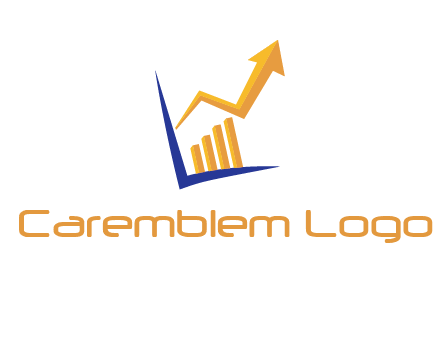 arrow and bar chart finance logo