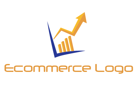 arrow and bar chart finance logo