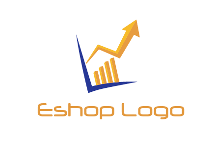 arrow and bar chart finance logo