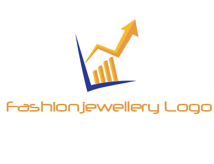 arrow and bar chart finance logo