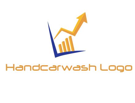 arrow and bar chart finance logo