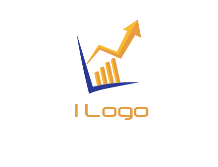 arrow and bar chart finance logo