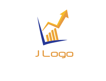 arrow and bar chart finance logo