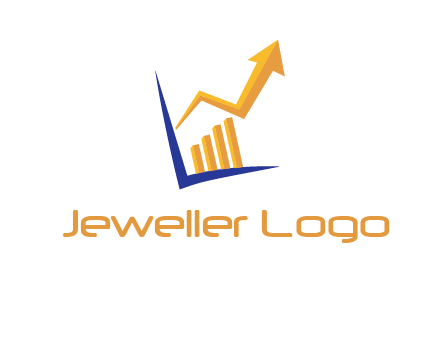 arrow and bar chart finance logo