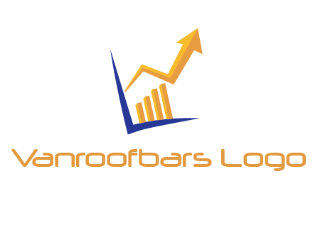 arrow and bar chart finance logo