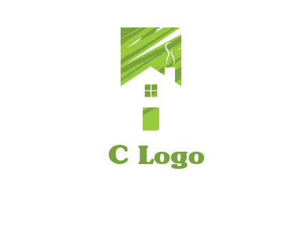 house in a rectangle logo