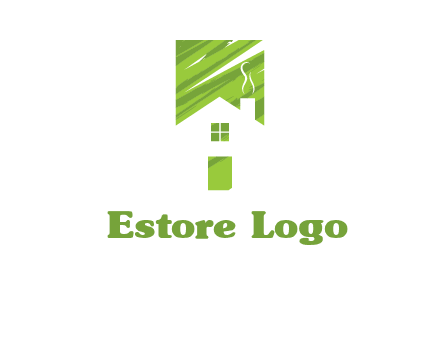 house in a rectangle logo