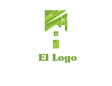 house in a rectangle logo