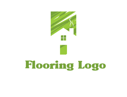 house in a rectangle logo