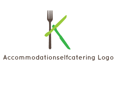 letter K with knives and fork