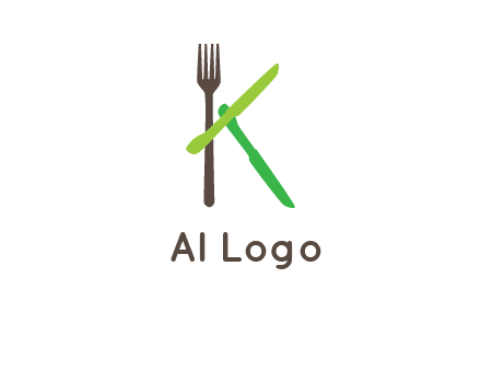 letter K with knives and fork