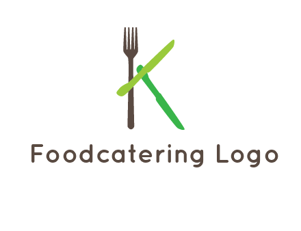 letter K with knives and fork