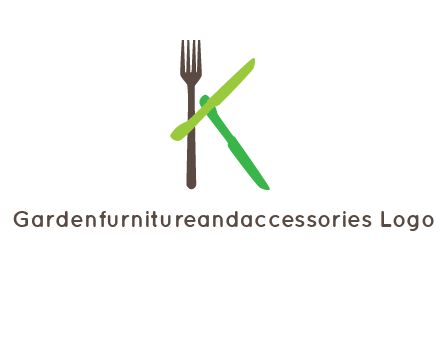 letter K with knives and fork