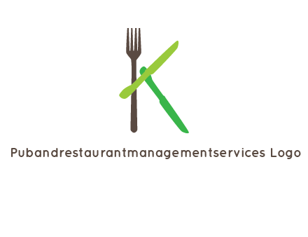 letter K with knives and fork