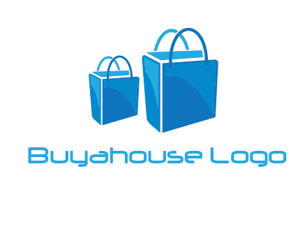 3D shopping bag logo