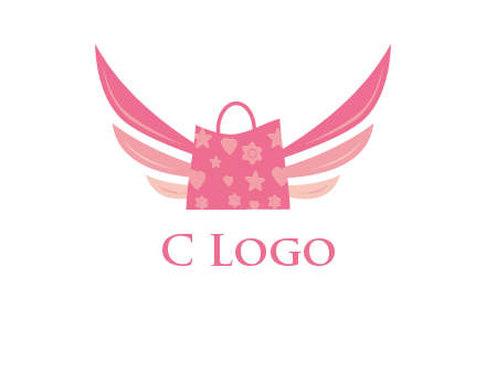 shopping bag with wings logo