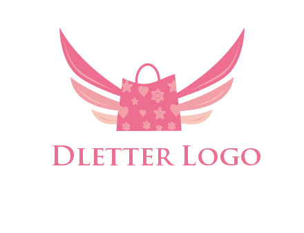 shopping bag with wings logo