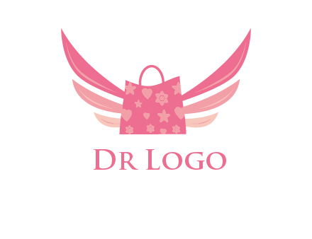 shopping bag with wings logo