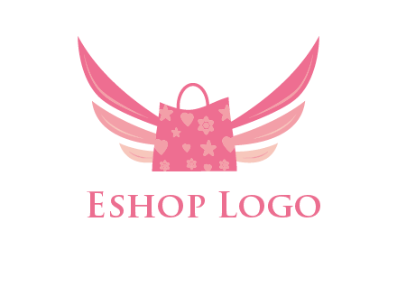 shopping bag with wings logo