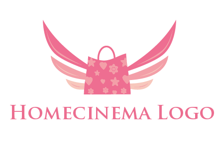 shopping bag with wings logo