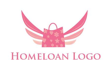 shopping bag with wings logo