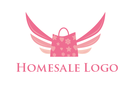 shopping bag with wings logo