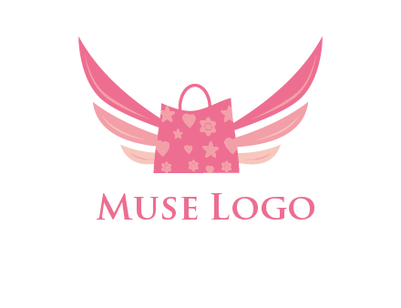 shopping bag with wings logo