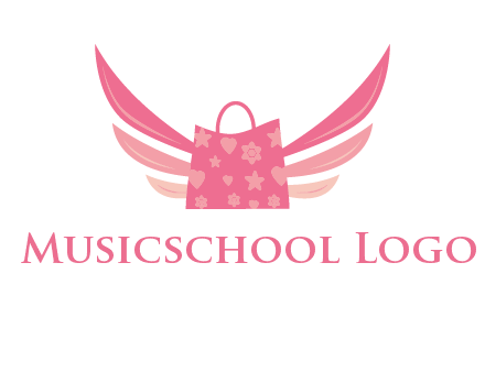 shopping bag with wings logo