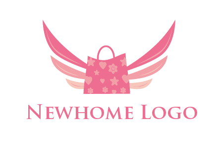 shopping bag with wings logo