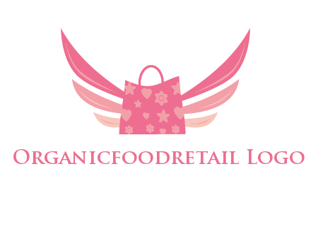 shopping bag with wings logo