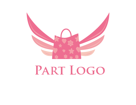 shopping bag with wings logo