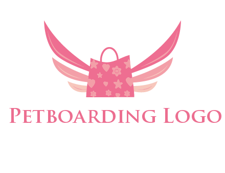 shopping bag with wings logo