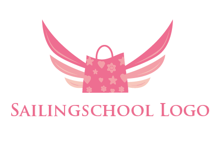 shopping bag with wings logo