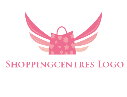 shopping bag with wings logo