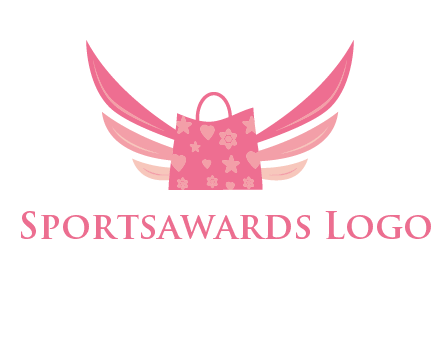 shopping bag with wings logo