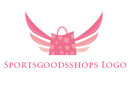 shopping bag with wings logo