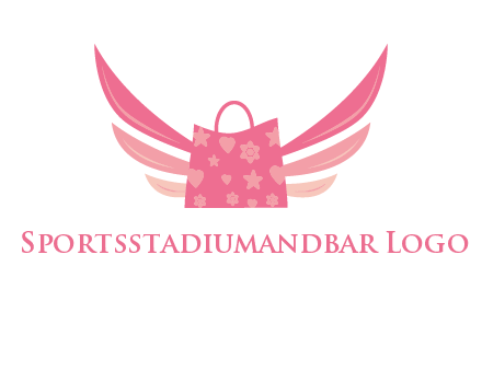 shopping bag with wings logo