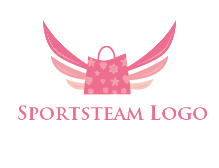 shopping bag with wings logo