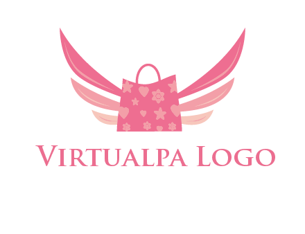 shopping bag with wings logo