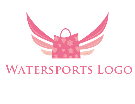 shopping bag with wings logo