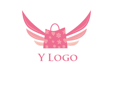 shopping bag with wings logo