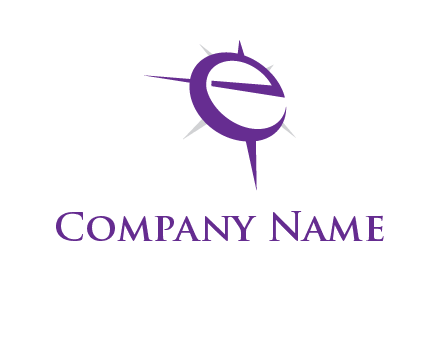 letter E in a compass logo